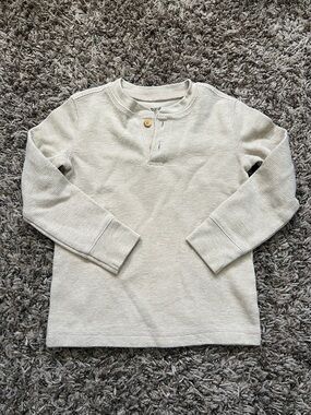 jumping beans Cream Waffle Henley Long Sleeve Shirt